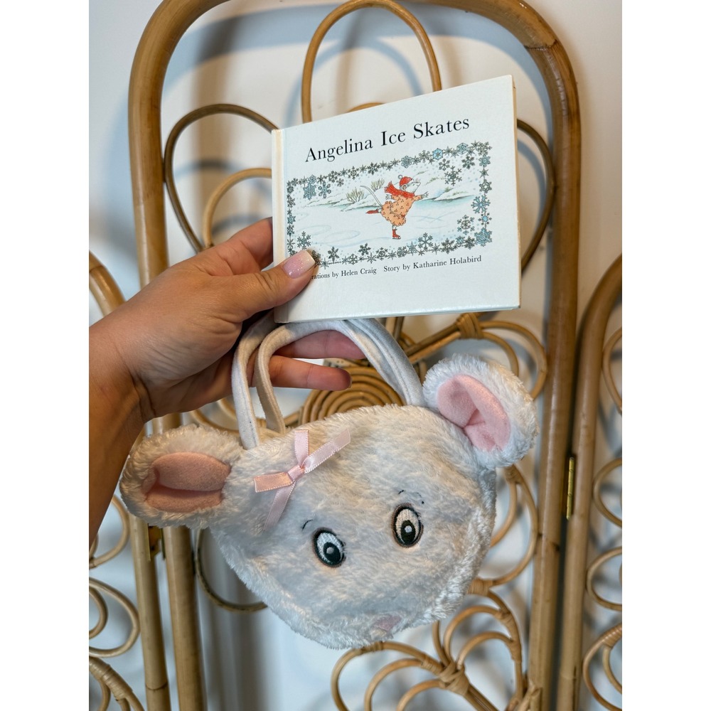 Angelina Ballerina Plush Mouse Handbag and‎ Angelina Ice Skates Hardcover Book